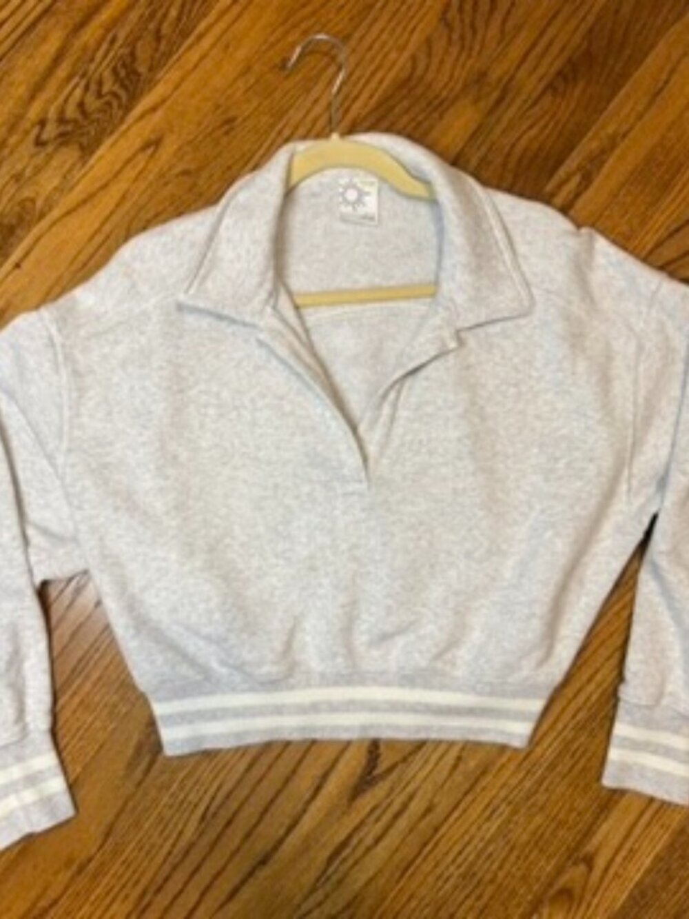 Women's OFFLINE By Aerie Cloud Fleece Polo Sweatshirt, grey, size: XS - Picture 2 of 4